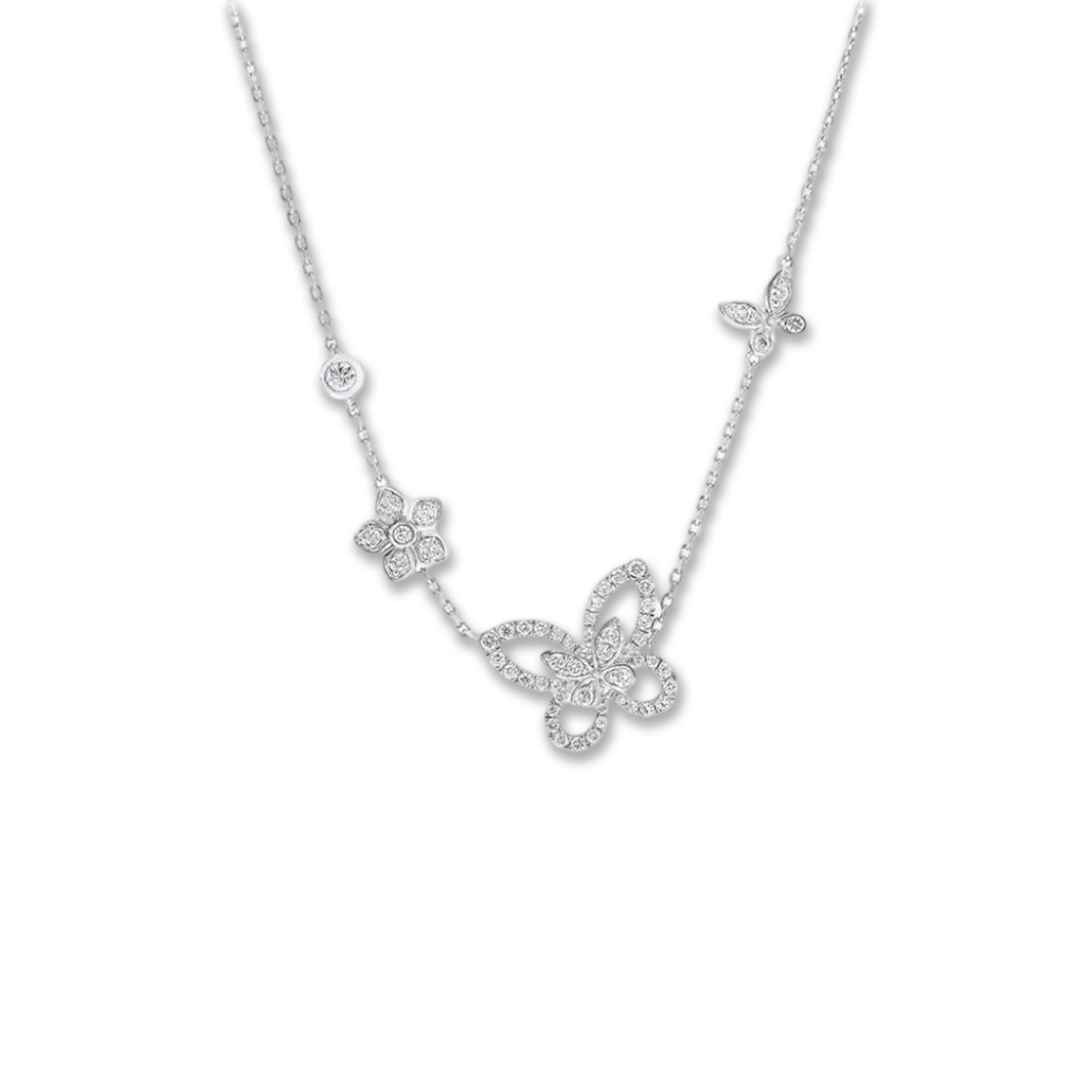 GRAFF BUTTERFLY AND FLORAL PATTERN NECKLACE RGP906